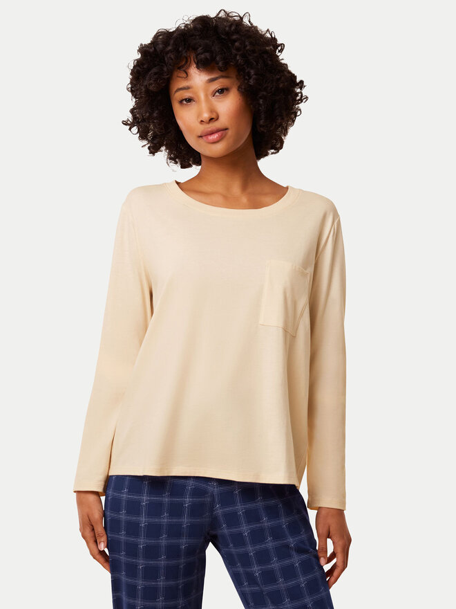 Triumph Triumph Μπλούζα πιτζάμας 10221070 Μπεζ Regular Fit