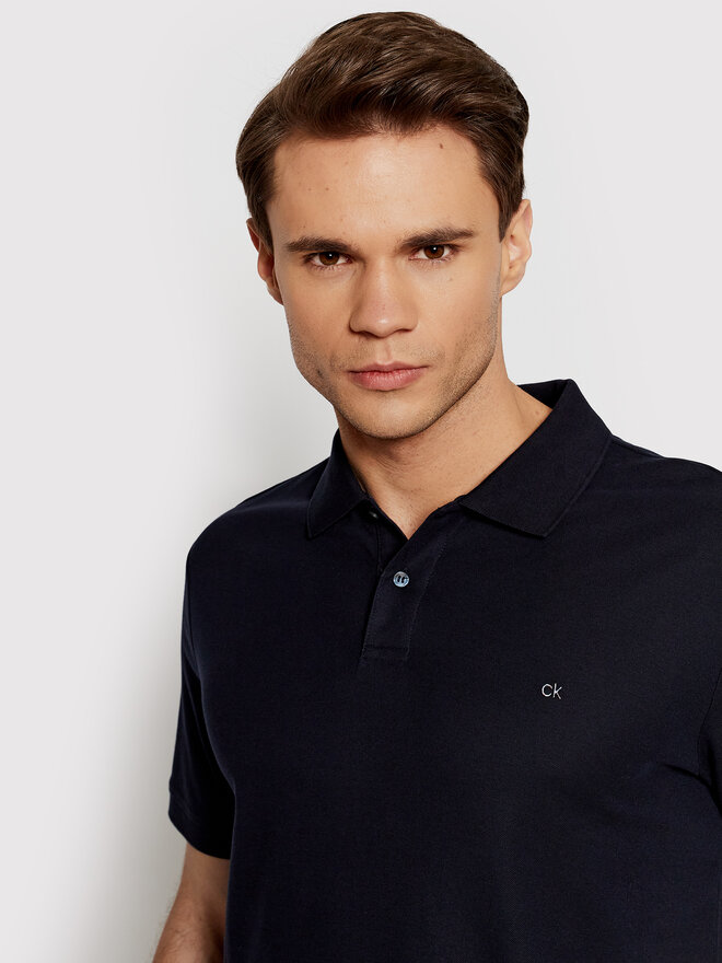 Calvin Klein Calvin Klein Poloshirt Refined Pique Chest K10K102964 Dunkelblau Regular Fit