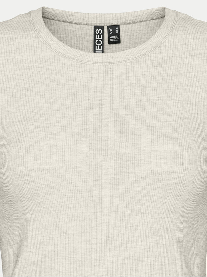 Pieces Pieces Camiseta May 17154483 Gris Slim Fit