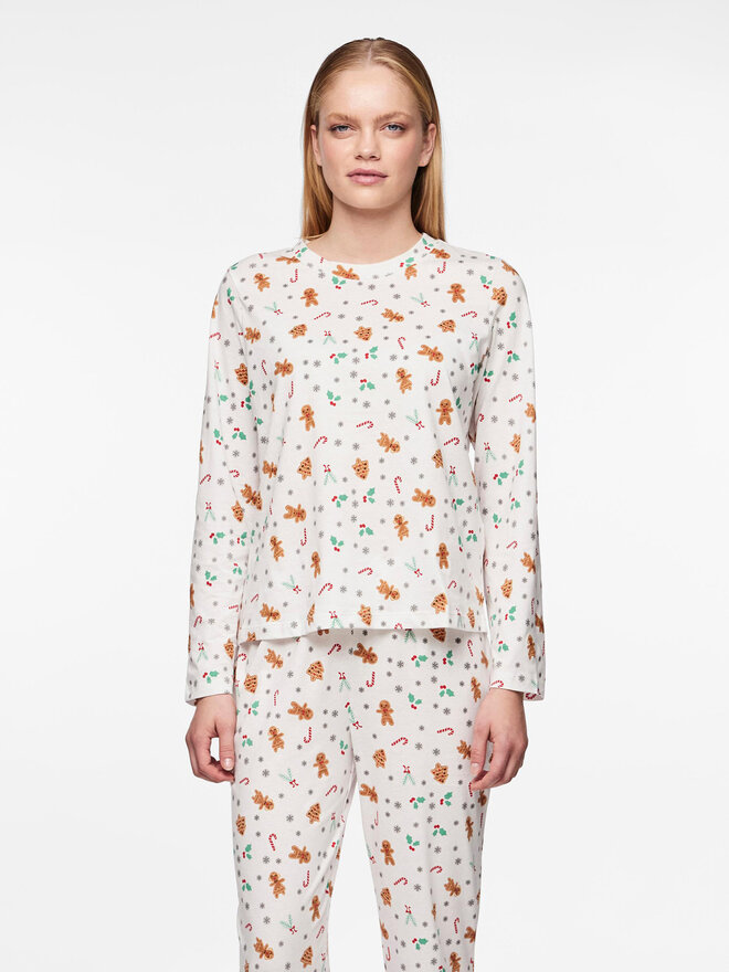 Pieces Pieces Πιτζάμα 17147221 Λευκό Regular Fit