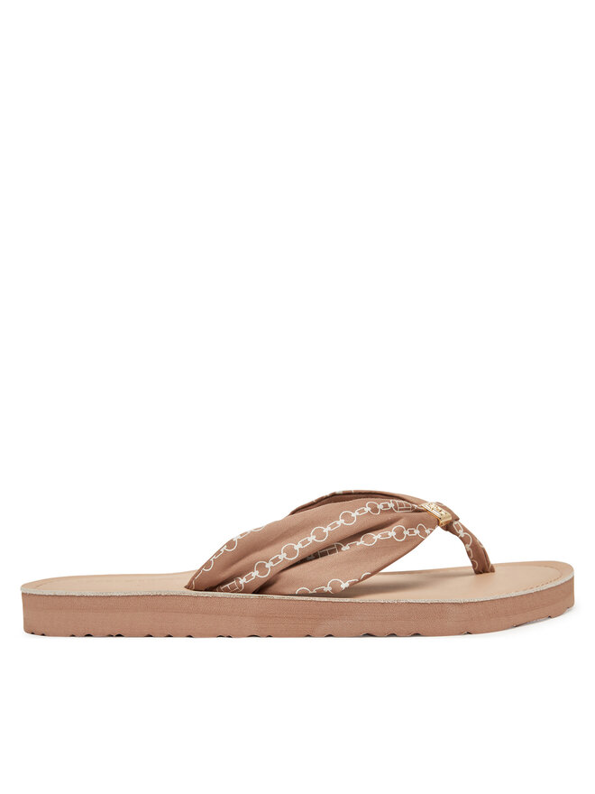 Tommy Hilfiger Джапанки Tommy Hilfiger Th Chain Print Elevated Sandal FW0FW08519 Бежов