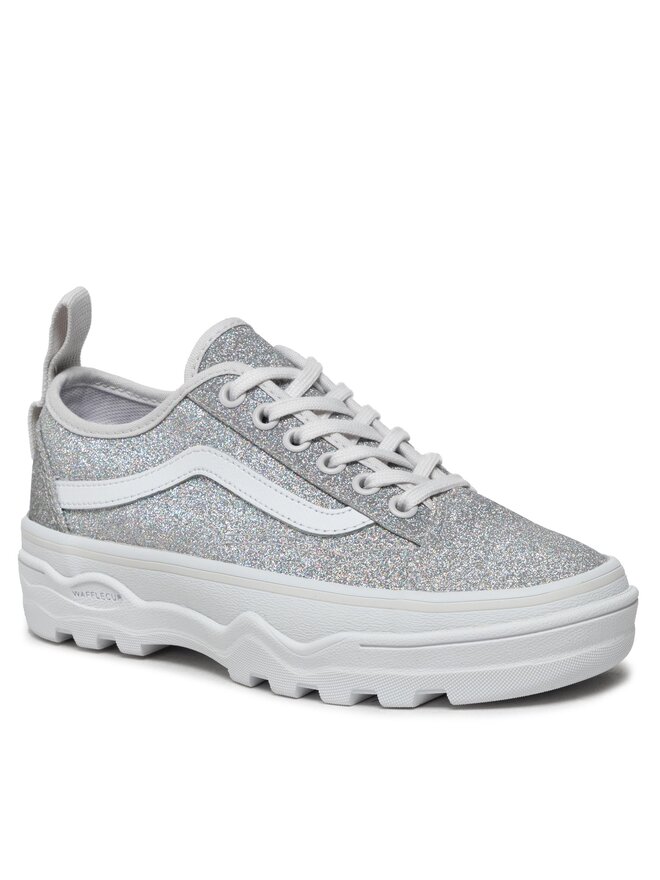 Sparkly vans silver cheap