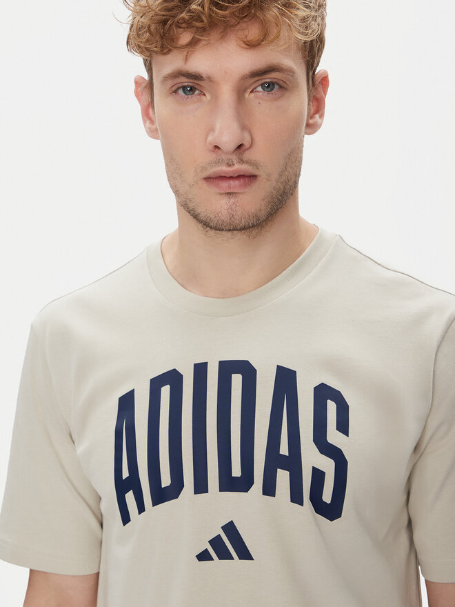 adidas adidas Marškinėliai Collegiate Lineage Graphic JM6415 Smėlio Regular Fit
