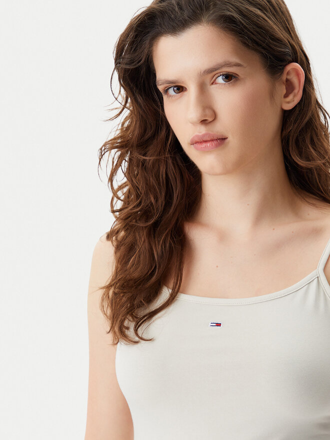 Tommy Jeans Tommy Jeans Marškinėliai Essential DW0DW20675 Smėlio Slim Fit