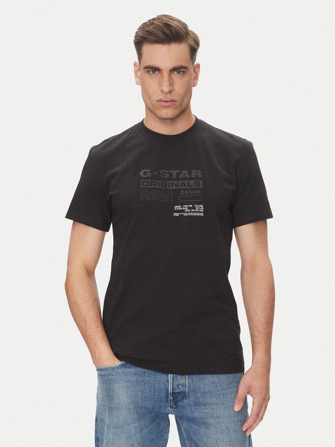 G-Star Raw G-Star Raw Marškinėliai Originals D26044-C336 Juoda Regular Fit