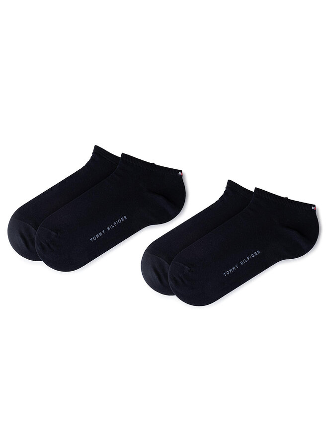 Tommy Hilfiger Sada 2 párů dámských nízkých ponožek Tommy Hilfiger 343024001 Tmavomodrá