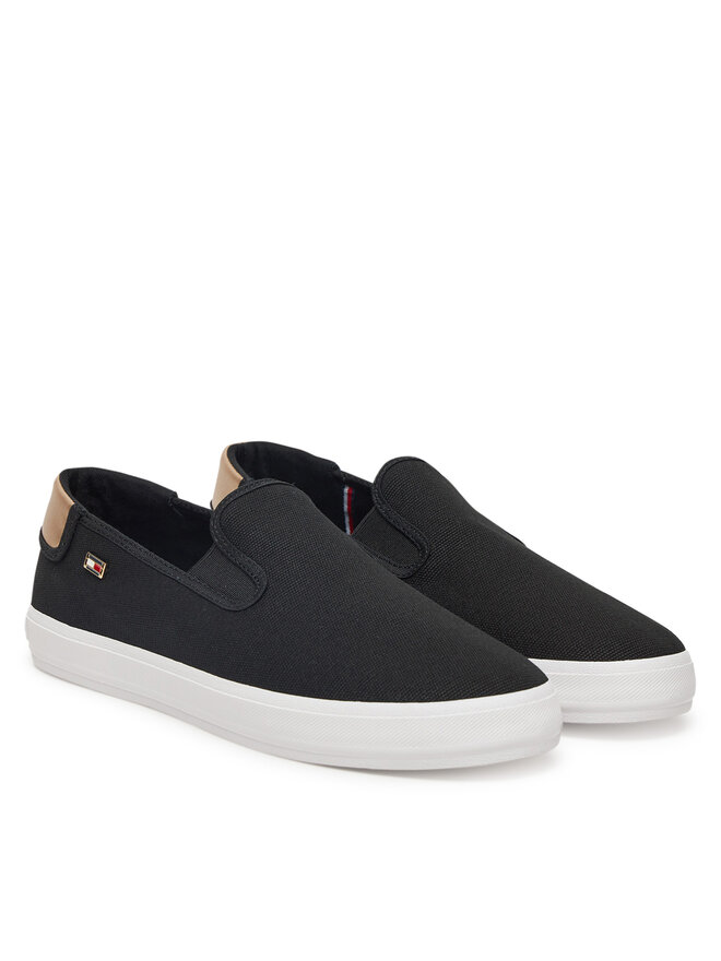 Tommy Hilfiger Tenisówki Tommy Hilfiger Vulc Canvas Slip-On Sneaker FW0FW08645 Czarny