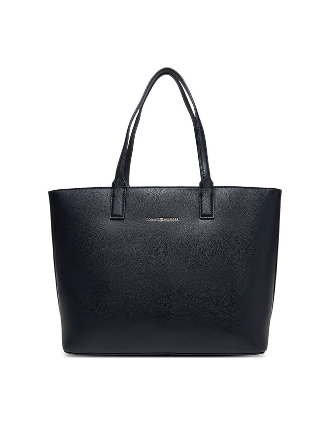 Tommy Hilfiger Handtasche Tommy Hilfiger Th Logotape Tote AW0AW17449 Dunkelblau