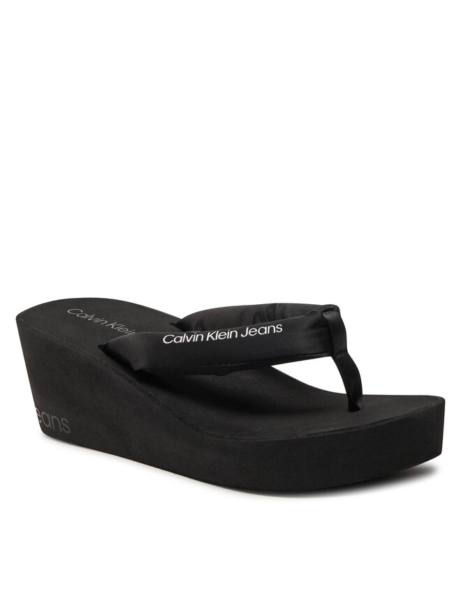 Calvin Klein Jeans Джапанки Calvin Klein Jeans Beach Wedge Sandal Padded Ny YW0YW01397 Черен