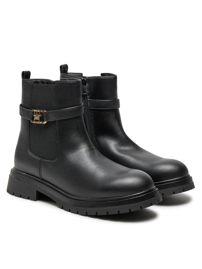 Tommy Hilfiger Polokozačky Tommy Hilfiger Chelsea Boot T3A5-33572-1351 S Černá