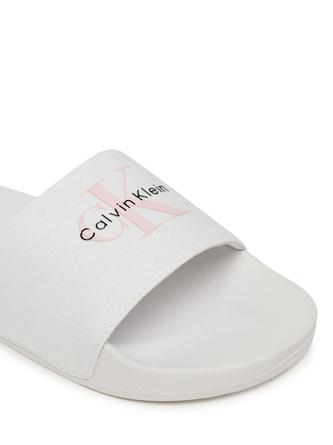 Calvin Klein Jeans Pantoletten Calvin Klein Jeans Slide Monogram Wn Logo Ck YW0YW01967 Weiß