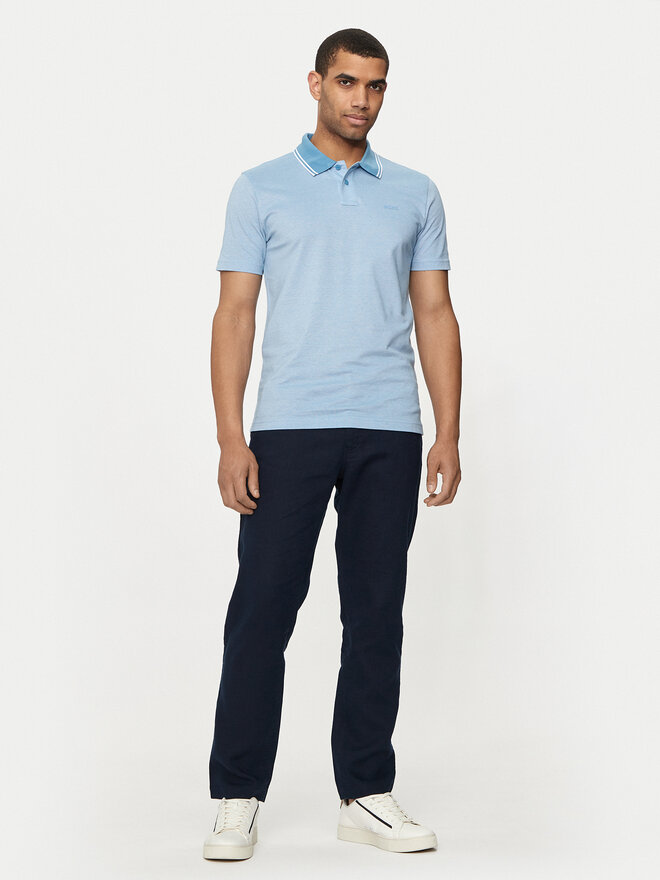 BOSS Boss Поло Peoxfordnew 50507814 Голубий Relaxed Fit