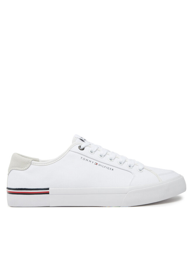 Tommy Hilfiger Πάνινα παπούτσια Tommy Hilfiger Core Corporate Vulc Canvas FM0FM05398 Λευκό