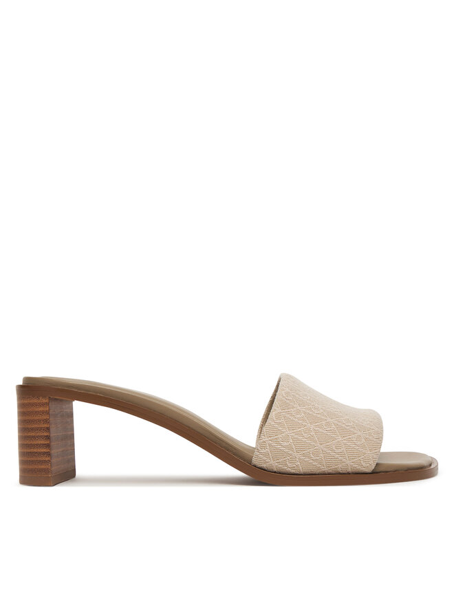 Calvin Klein Pantoletten Calvin Klein Block Heel Sandal Aop HW0HW03016 Beige