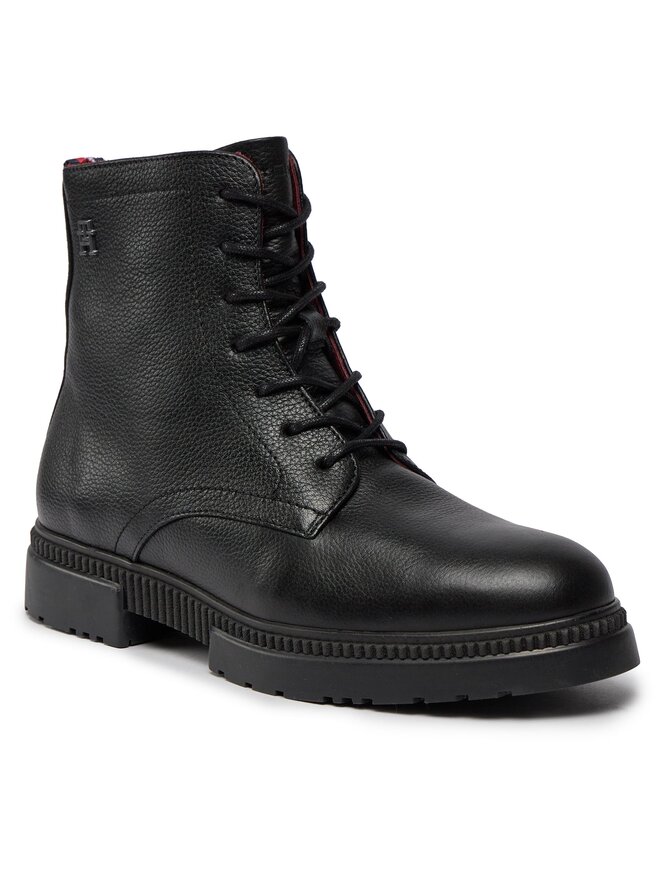 Tommy Hilfiger Čižmy Tommy Hilfiger Comfort Cleated Termo Lth Boot FM0FM04651 Čierna