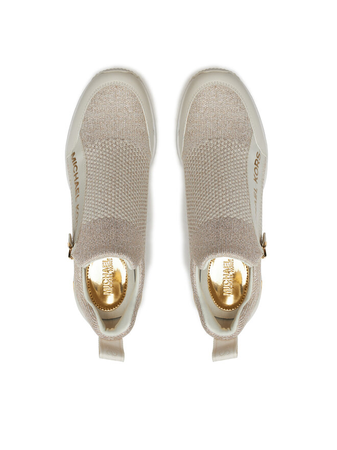 MICHAEL Michael Kors Снікерcи MICHAEL Michael Kors Wills Metallic Stretch Knit Trainer 43S3WIFS4D Бежевий
