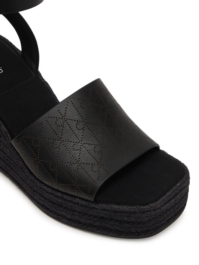 Calvin Klein Espadrilles Calvin Klein Wedge Espad 70 Aop Lth HW0HW03138 Schwarz