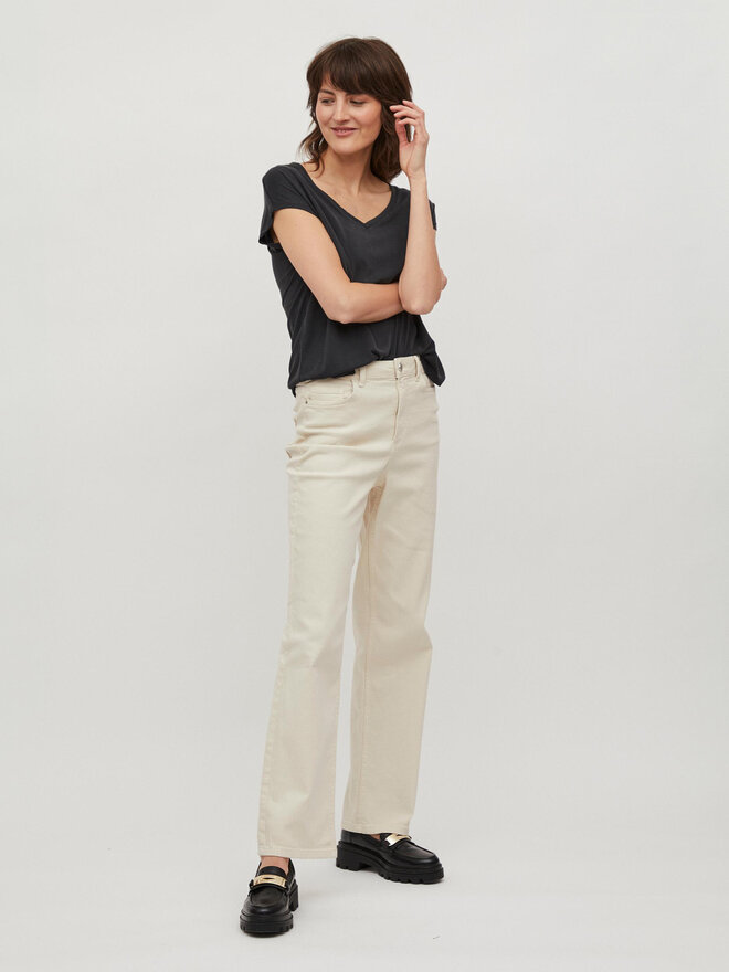 Vila Vila Camiseta Modala 14074847 Negro Relaxed Fit