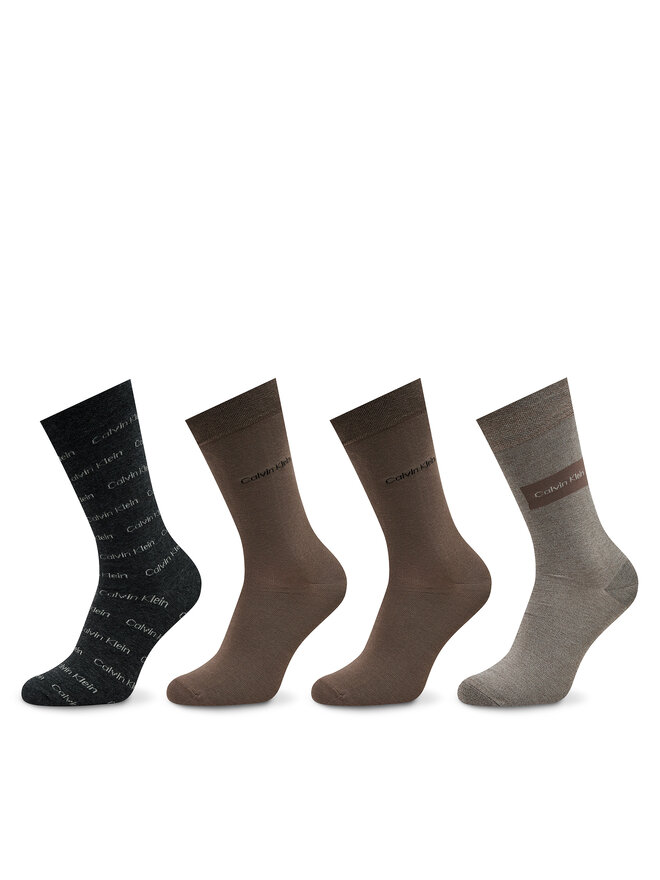 Calvin Klein Vyriškų ilgų kojinių komplektas (4 poros) Calvin Klein 701224108 Ruda