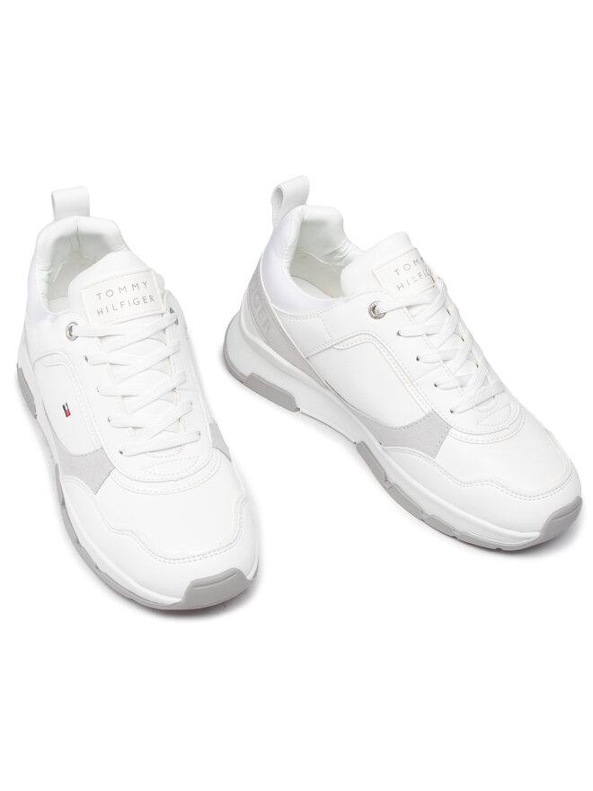 Sneakers Tommy Hilfiger Sporty Chunky Leather Sneaker FW0FW05287 Blanc chaussures