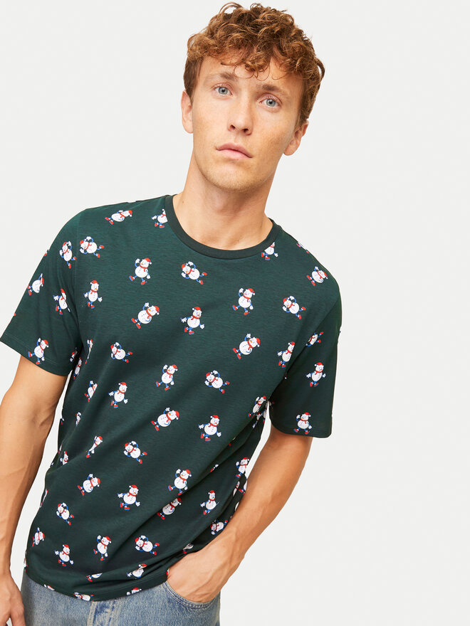 Jack&Jones Jack&Jones T-Shirt Xmas Merry 12265399 Grün Standard Fit