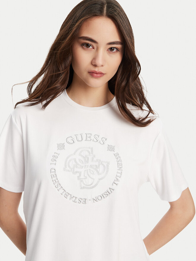 Guess Guess Camiseta V5YI05 KCOA2 Blanco Regular Fit