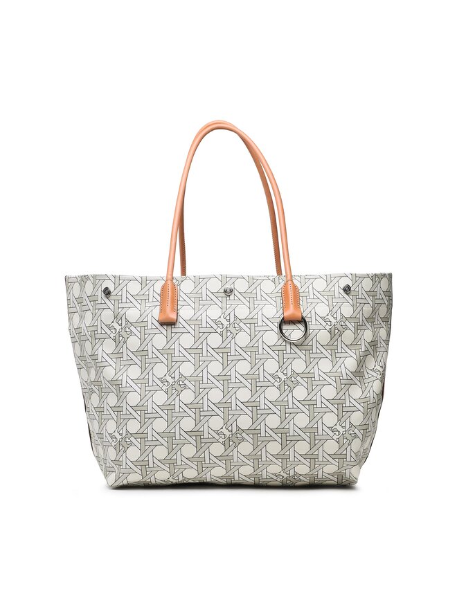 Tory Burch Torebka Tory Burch Canvas Basketweave Tote 139623 Beżowy