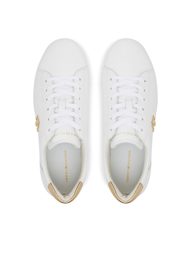 Tommy Hilfiger Sneakersy Tommy Hilfiger Platform Court Sneaker Metallics FW0FW08648 Biela