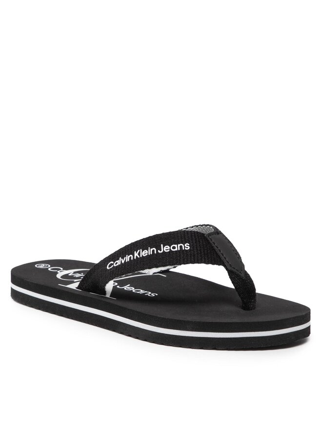Calvin Klein Jeans Infradito Calvin Klein Jeans Logo Print Flip Flop V3B8-80155-0058 M Nero