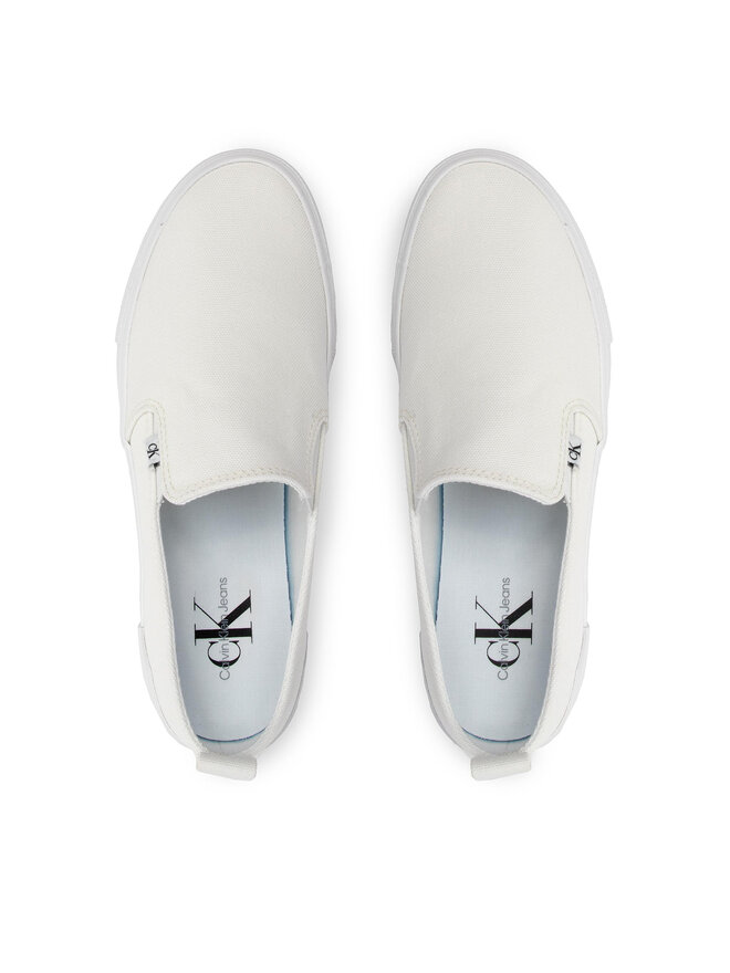 Calvin Klein Jeans Tenisice Calvin Klein Jeans Vulcanized Flatform Bold Slipon YW0YW00703 Bijela
