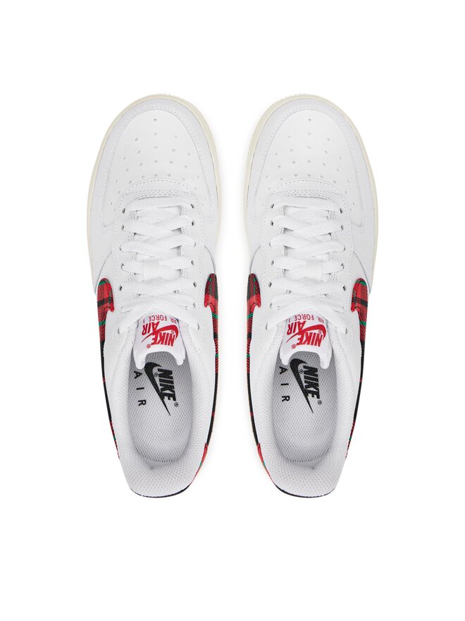 Nike air force 1 07 lv8 white red sales