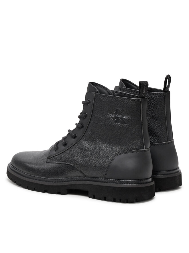 Calvin Klein Ботуши Calvin Klein Eva Mid Laceup Boot Lth YM0YM00751 Черен