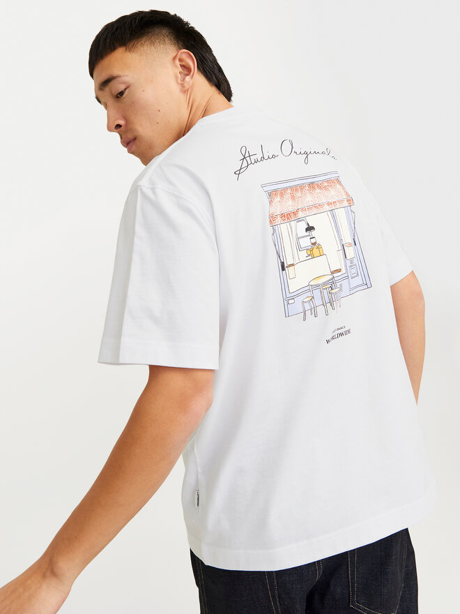 Jack&Jones Jack&Jones Marškinėliai Islington 12273015 Balta Loose Fit