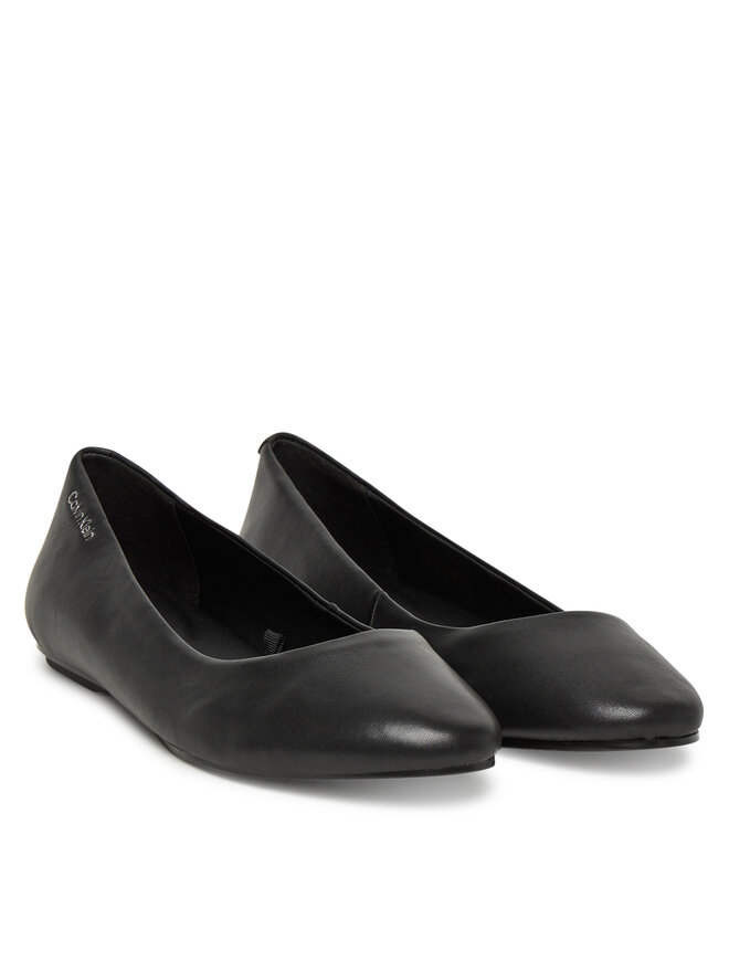 Calvin Klein Baleriny Calvin Klein Flat Mary Jane - Lth HW0HW02341 Czarny