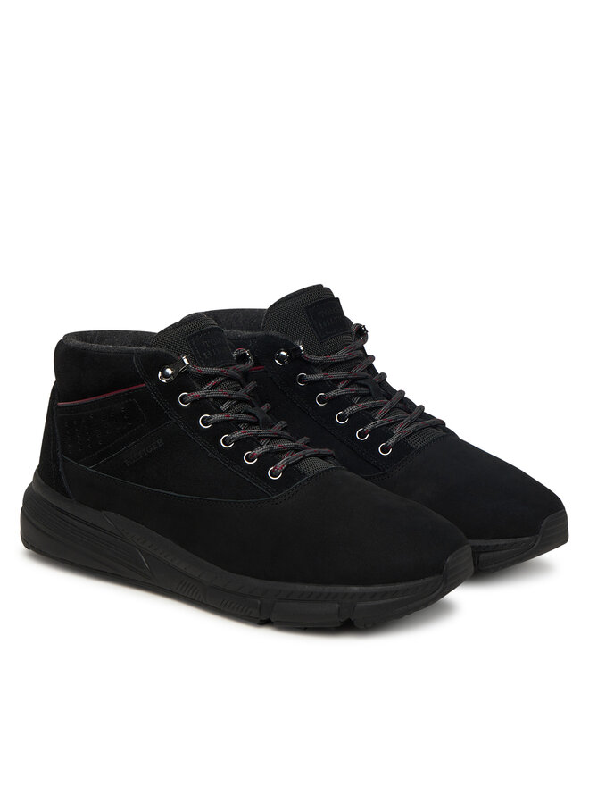 Tommy Hilfiger Schnürschuhe Tommy Hilfiger Hilfiger W Nbk Sde Hybrid Boot FM0FM05609 Schwarz