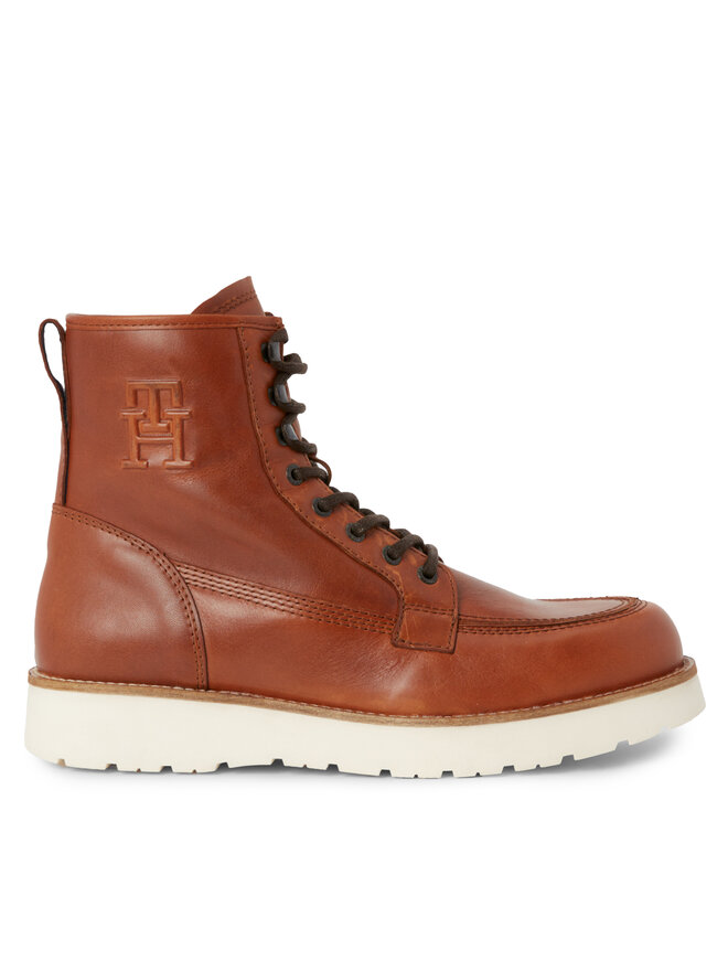 Tommy Hilfiger Čižmy Tommy Hilfiger Th American Warm Leather Boot FM0FM04668 Hnedá
