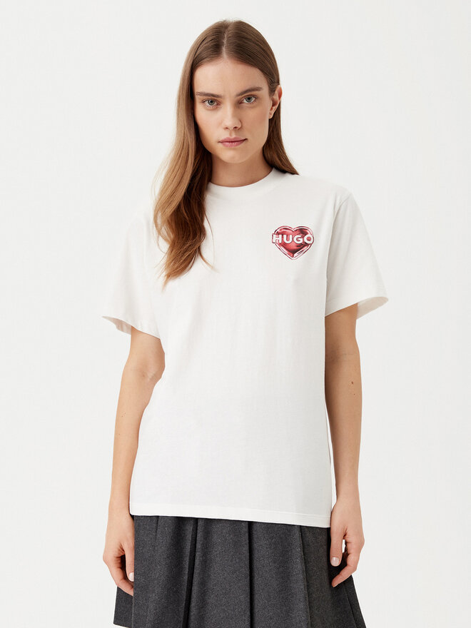 HUGO HUGO T-Shirt Vintage 50534545 Λευκό Boxy Fit