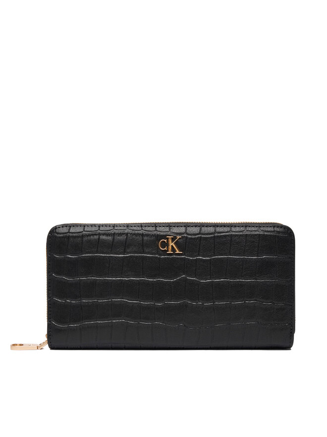 Calvin Klein Geldbörse Calvin Klein Ck Croc Long Zip Around LV04F1096G Schwarz