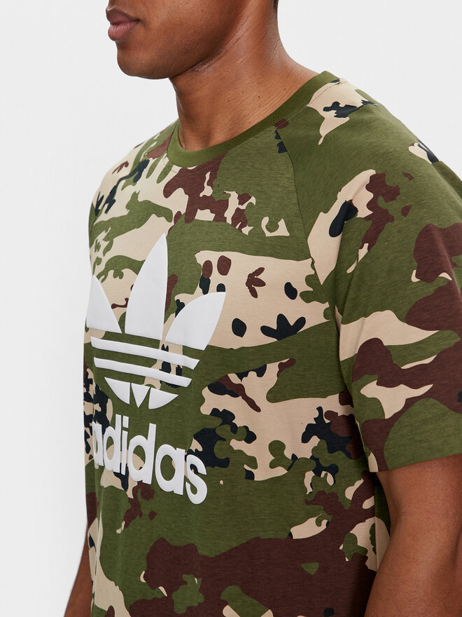 adidas adidas Marškinėliai Camo IS0215 Žalia Regular Fit
