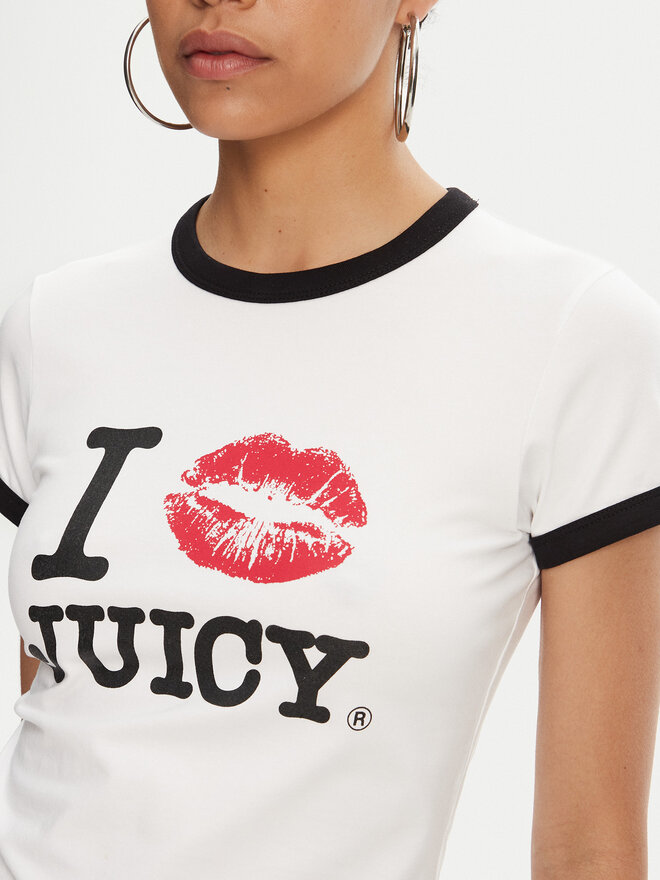 Juicy Couture Juicy Couture T-Shirt I Kiss JCWCT125318 Weiß Slim Fit