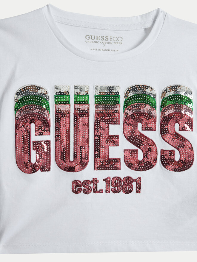 Guess Guess Marškinėliai J5RI10 K8HM4 Balta Regular Fit