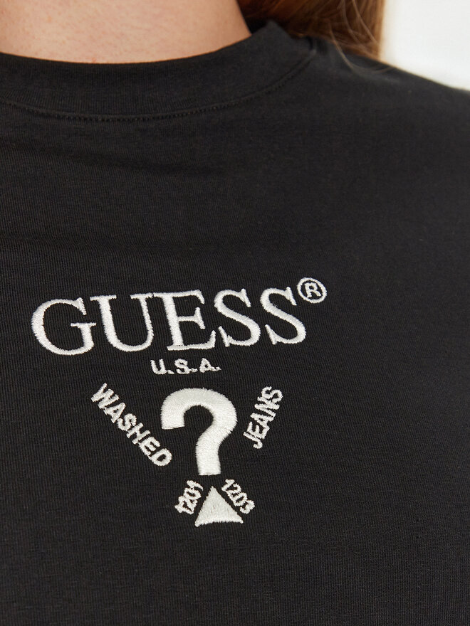 Guess Guess Marškinėliai Colette V4YI21 KCDH1 Juoda Regular Fit