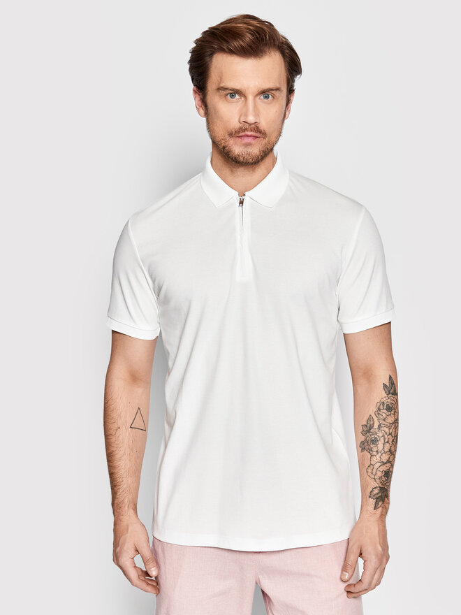 Selected Homme Selected Homme Poloshirt Fave 16079026 Weiß Regular Fit