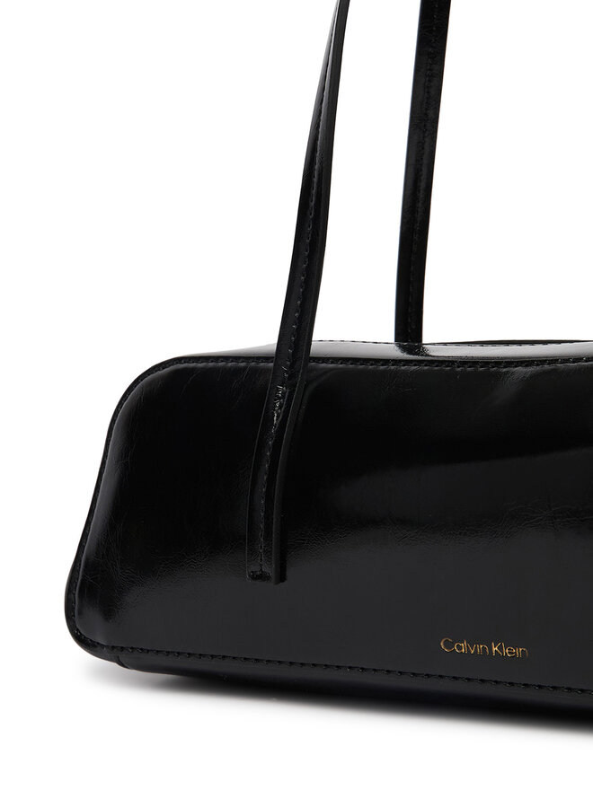 Calvin Klein Handtasche Calvin Klein Foil Logo Glossy Bauletto LV04F3638G Schwarz