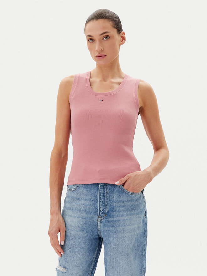 Tommy Jeans Tommy Jeans Felső Essential DW0DW20673 Rózsaszín Slim Fit