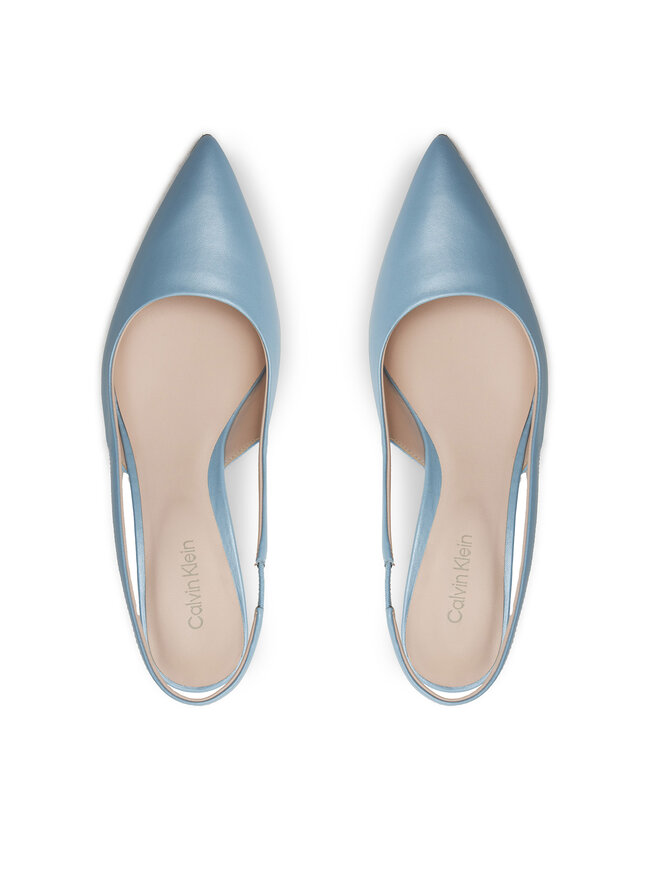 Calvin Klein Sandále Calvin Klein Heel Slingback Pump 50 Pearl Lth HW0HW02069 Modrá