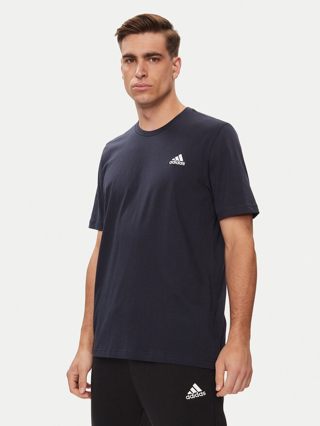 adidas adidas Marškinėliai Essentials Single Jersey Embroidered Small Logo T-Shirt HY3404 Mėlyna Regular Fit