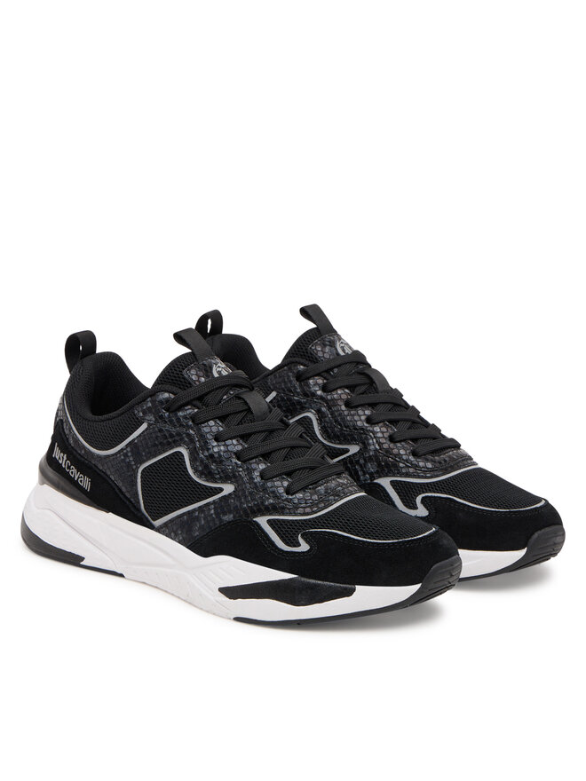 Just Cavalli Sneakersy Just Cavalli Fondo Nevada Dis 2 79QA3SD1 ZSD37 Černá