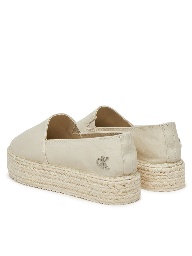 Calvin Klein Jeans Alpargatas Calvin Klein Jeans Flatform Esdparille Mg/Hdw YW0YW01737 Écru