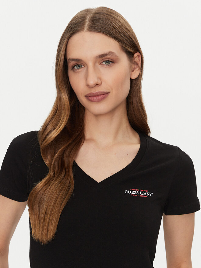 Guess Jeans Guess Jeans T-Shirt W4YI23 J1314 Μαύρο Slim Fit